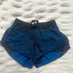 Lululemon blue patterned hotty hot shorts